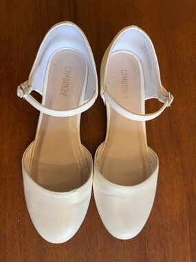 Gymboree Cream Ankle-Strap Mary Jane Flats